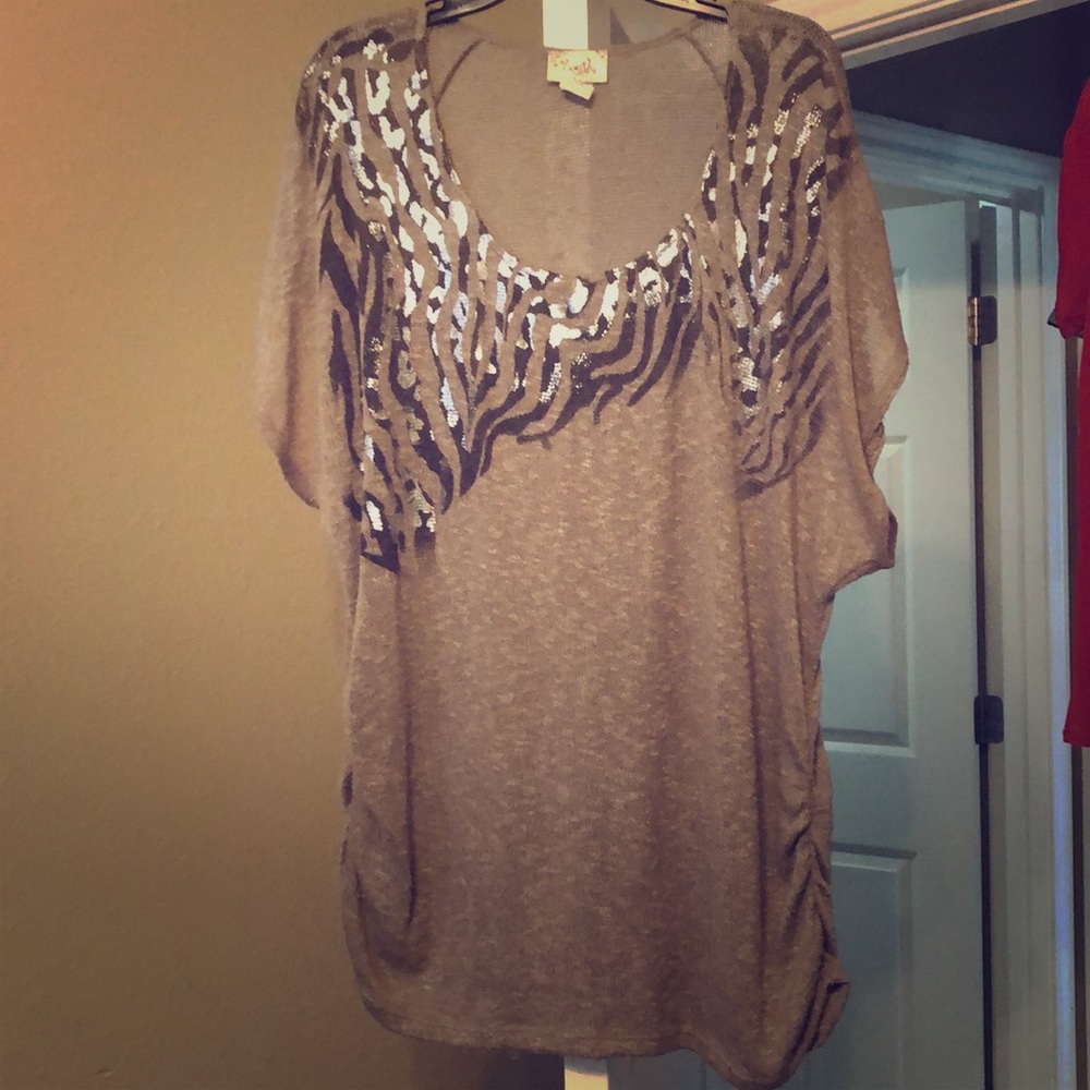 Animal print plus size sweater